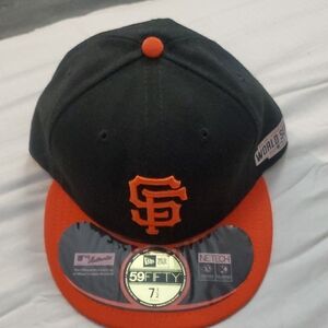 Sf Giants Rare Find New Era Black and Orange 59FIFTY Cap WORLD SERIES 2014